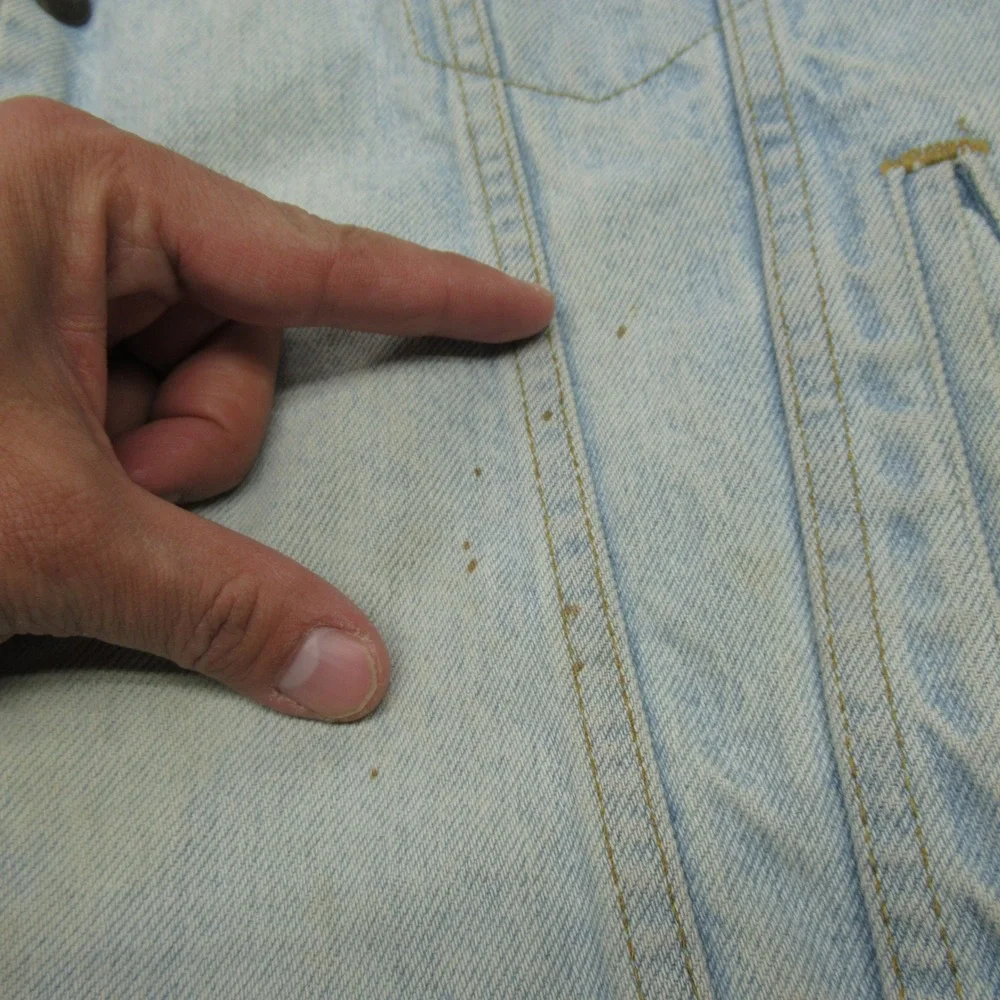 Levis Jacket Mens Large Light Wash Sherpa Lined Trucker USA VTG 80's FADE‎ Rare - Picture 8 of 15